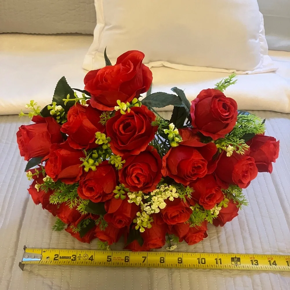1pc Elegant 24 Head Artificial Rose Bouquet w/Greenery - NWOT